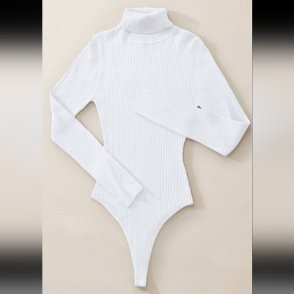 Ivory turtleneck bodysuit